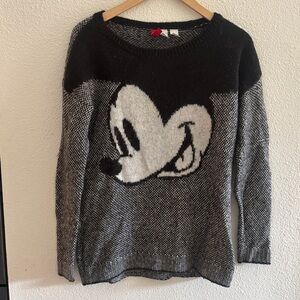 Divided By H&M Mickey Mouse Knit Sweater Oversized Wool Blend